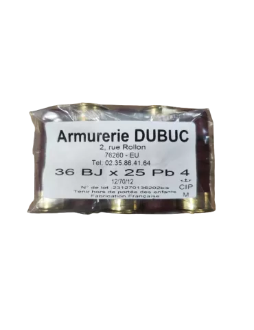 Cartouches chasse Armurerie Dubuc 36g cal.12/70 x25