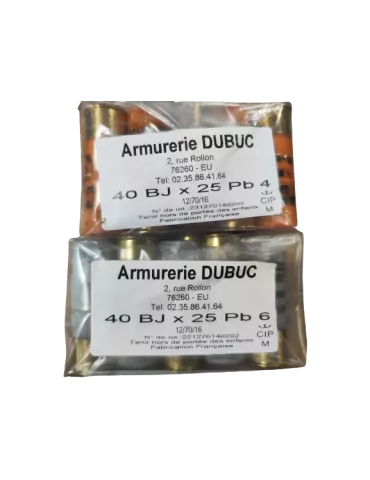 Cartouches chasse Armurerie Dubuc 40g cal.12/70 x25