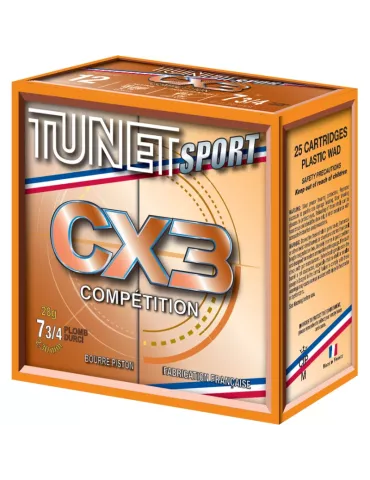 Cartouches trap Tunet CX3 Compétition Piston 28g cal.12/70 x25
