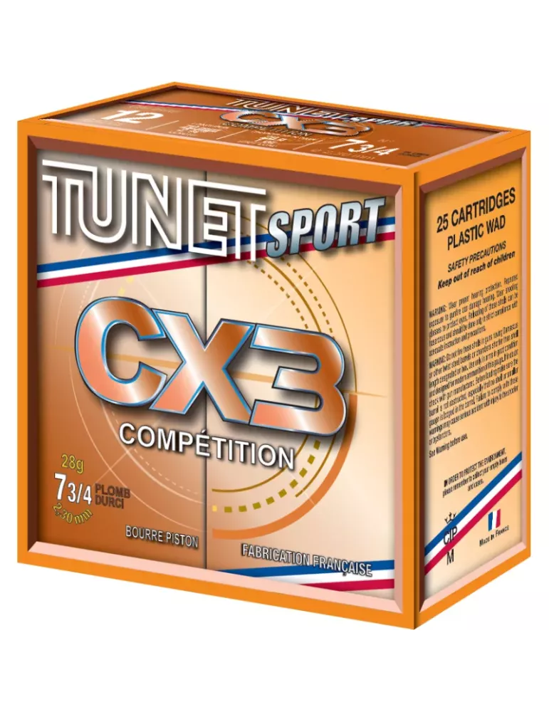 Cartouches trap Tunet CX3 Compétition Piston 28g cal.12/70 x25