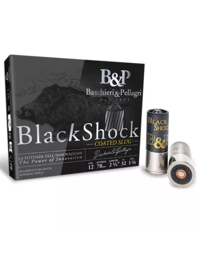 Cartouches balle B&P Big Game Black Shock 32g cal.12/70 x10