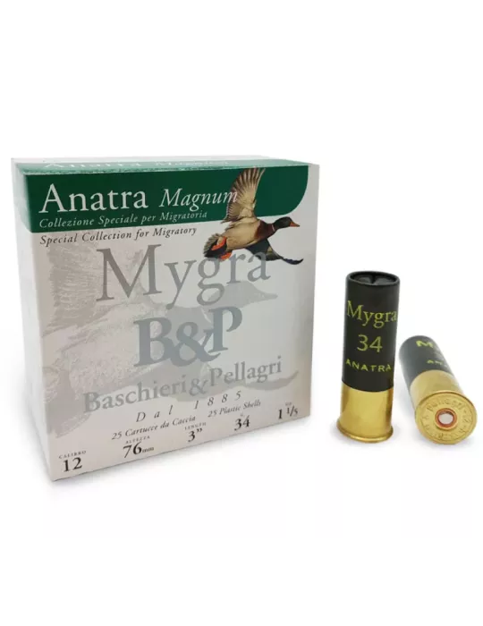 Cartouches chasse B&P Mygra Anatra 34g cal.12/76 x25