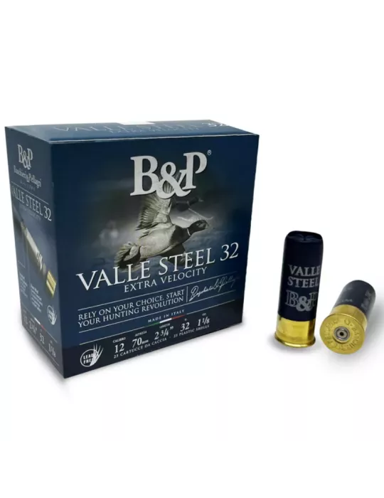 Cartouches chasse B&P Vallee Steel 32 HV 32g cal.12/70 x25