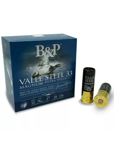 Cartouches chasse B&P Vallee Steel 33 HV 33g cal.12/76 x25