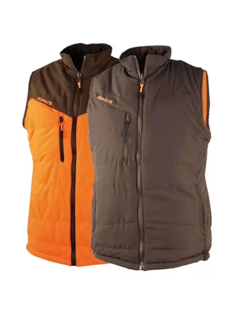 Gilet chaud et réversible Somlys Multi-Hunt orange/marron