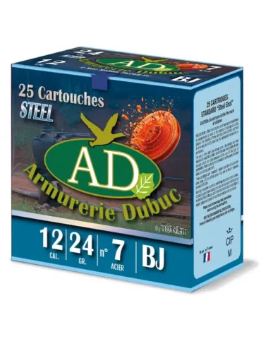 Cartouches trap Armurerie Dubuc  - Tunet 24g acier cal.12/70 x25