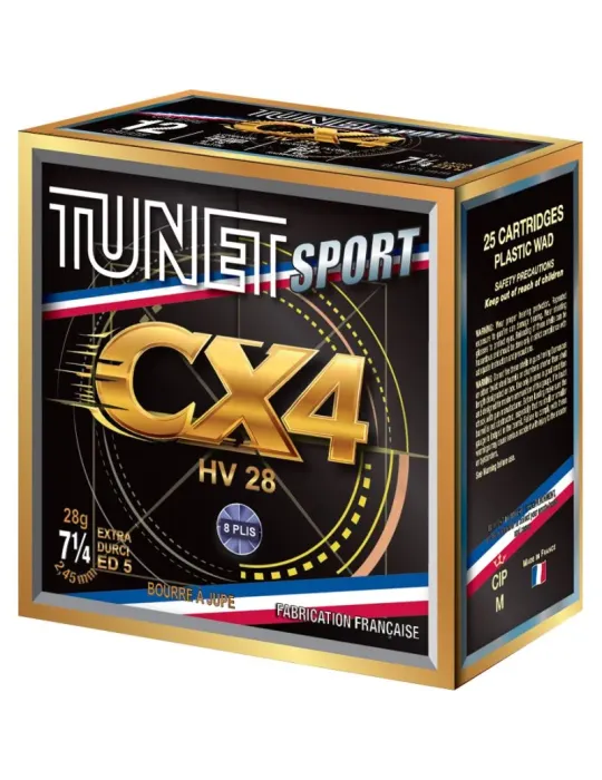 Cartouches trap Tunet CX4 HV 28g cal.12/70 x25