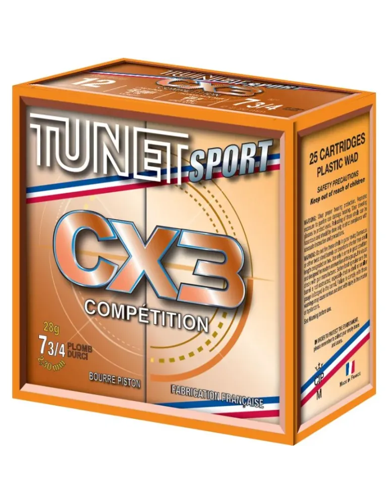 Cartouches trap Tunet CX3 Compétition 28g cal.12/70 x25