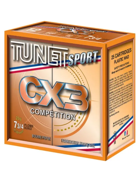 Cartouches trap Tunet CX3 Compétition 28g cal.12/70 x25