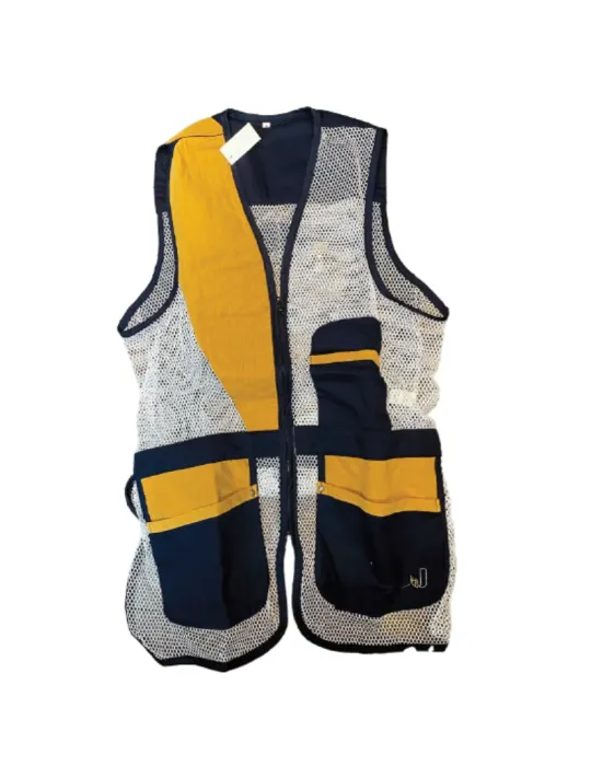 Gilet de tir Armurerie Dubuc bleu et marron