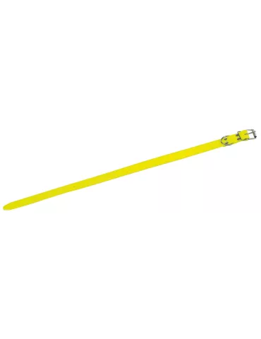 Collier chien PVC jaune fluo