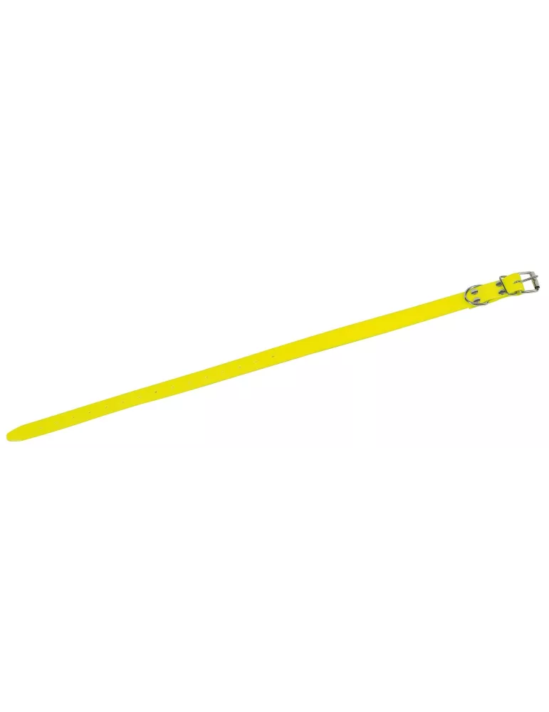 Collier chien PVC jaune fluo