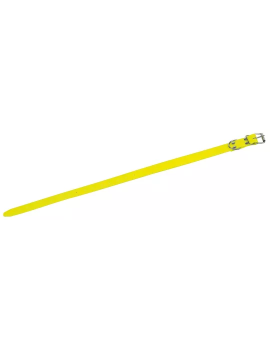Collier chien PVC jaune fluo