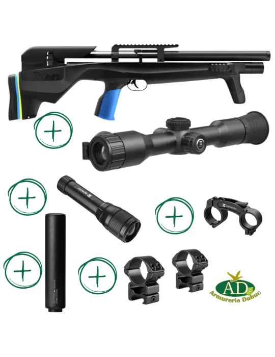 Pack PCP Stoeger XM1 Bullpup cal.5.5mm 42J + Hikmicro Alpex lite + lampe infrarouge + modérateur de son + montage-réglage offert