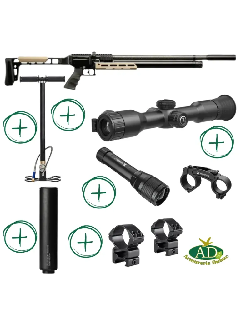 Pack PCP Snowpeak AP1000 Mercury cal.5.5mm 38J + pompe + Hikmicro Alpex Lite + lampe infrarouge + montage-réglage offert