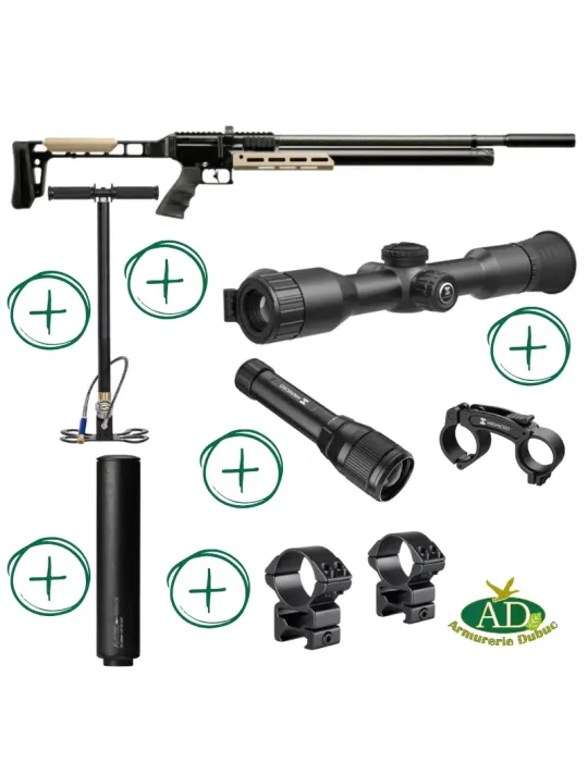 Pack PCP Snowpeak AP1000 Mercury cal.5.5mm 38J + pompe + Hikmicro Alpex Lite + lampe infrarouge + montage-réglage offert