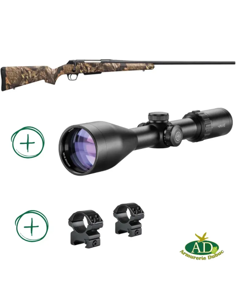 Pack carabine à verrou Winchester XPR Hunter Mobuc Threaded cal.243 Win + lunette Hawke Vantage 3-12x56