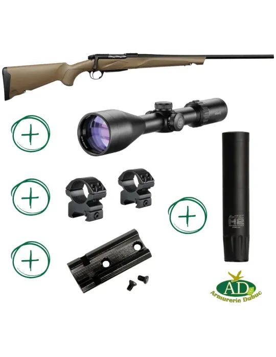 Pack carabine à verrou Franchi Horizon Elite Gray cal.30-06 Springfield + lunette Hawke Vantage 30WA 3-12x56 + modérateur de son