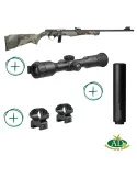 Pack carabine à verrou Rossi 8122 camo cal.22LR + lunette nocturne Hikmicro Alpex Lite + modérateur de son A-TEC Wave