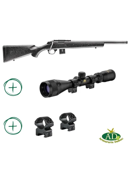 Pack carabine à verrou Bergara BMR Carbon cal.17HMR + Lunette Microdot First 3-9x40 AO